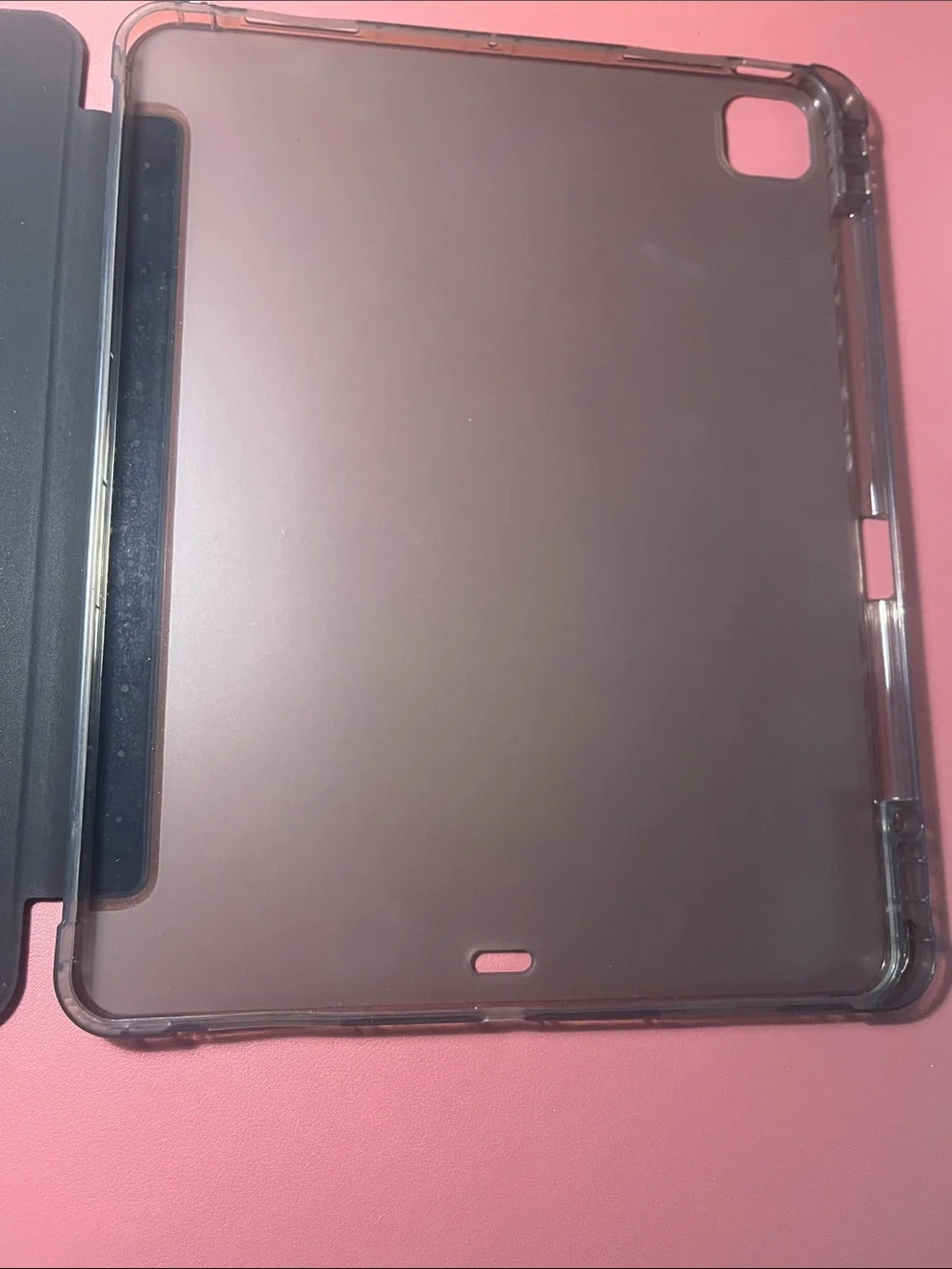 NWOT Tablet Smart Cover with Teddy Bear & Rose Pattern - Black